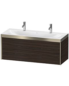 Duravit XViu Waschtisch-Unterschrank XV4618OB169P 120x48cm, 2 Schubkästen, champagner matt, Rahmen P, nussbaum gebürstet