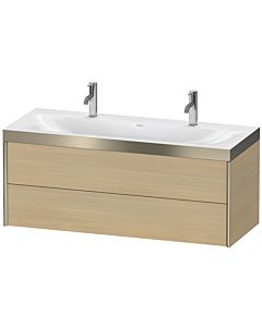 Duravit Meuble sous-vasque XViu XV4618OB171P 120x48cm, 2 tiroirs, champagne mat, Rahmen P, chêne méditerranéen