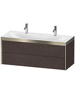 Duravit XViu vanity unit XV4618OB172P 120x48cm, 2 drawers, matt champagne, Rahmen P, brushed dark oak