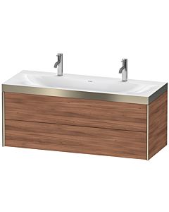Duravit XViu vanity unit XV4618OB179P 120x48cm, 2 drawers, matt champagne, Rahmen P, natural walnut