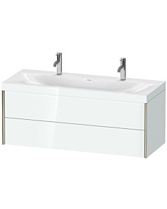 Duravit XViu Waschtisch-Unterschrank XV4618OB185C 120x48cm, 2 Schubkästen, champagner matt, Rahmen C, weiß hochglanz
