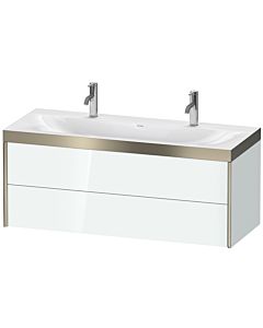 Duravit Meuble sous-vasque XViu XV4618OB185P 120x48cm, 2 tiroirs, champagne mat, Rahmen P, blanc haute brillance
