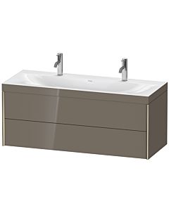 Duravit XViu Waschtisch-Unterschrank XV4618OB189C 120x48cm, 2 Schubkästen, champagner matt, Rahmen C, flannel grey hochglanz