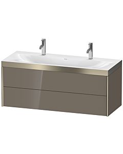 Duravit XViu Waschtisch-Unterschrank XV4618OB189P 120x48cm, 2 Schubkästen, champagner matt, Rahmen P, flannel grey hochglanz