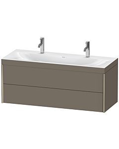 Duravit XViu vanity unit XV4618OB190C 120x48cm, 2 drawers, matt champagne, Rahmen C, flannel gray silk matt
