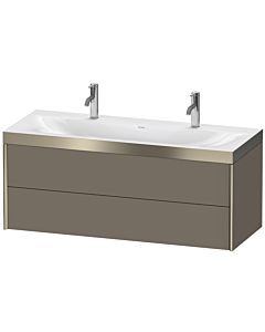 Duravit XViu Waschtisch-Unterschrank XV4618OB190P 120x48cm, 2 Schubkästen, champagner matt, Rahmen P, flannel grey seidenmatt