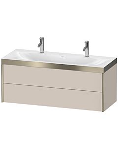 Duravit XViu vanity unit XV4618OB191P 120x48cm, 2 drawers, matt champagne, Rahmen P, matt taupe