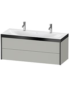 Duravit Meuble sous-vasque XViu XV4618OB207P 120x48cm, 2 tiroirs, noir mat, Rahmen P, gris béton mat