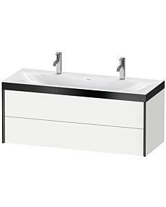 Duravit Meuble sous-vasque XViu XV4618OB218P 120x48cm, 2 tiroirs, noir mat, Rahmen P, blanc mat