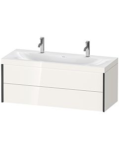 Duravit Meuble sous-vasque XViu XV4618OB222C 120x48cm, 2 tiroirs, noir mat, Rahmen C, blanc brillant