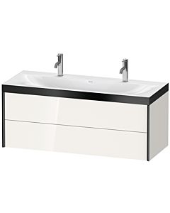 Duravit Meuble sous-vasque XViu XV4618OB222P 120x48cm, 2 tiroirs, noir mat, Rahmen P, blanc brillant