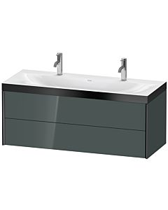 Duravit XViu Waschtisch-Unterschrank XV4618OB238P 120x48cm, 2 Schubkästen, schwarz matt, Rahmen P, dolomiti grey hochglanz