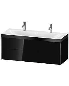 Duravit XViu vanity unit XV4618OB240P 120x48cm, 2 drawers, black matt, Rahmen P, black high gloss