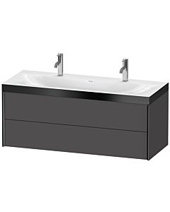 Duravit XViu Waschtisch-Unterschrank XV4618OB249P 120x48cm, 2 Schubkästen, schwarz matt, Rahmen P, graphit matt