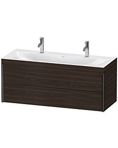 Duravit XViu Waschtisch-Unterschrank XV4618OB269C 120x48cm, 2 Schubkästen, schwarz matt, Rahmen C, nussbaum gebürstet