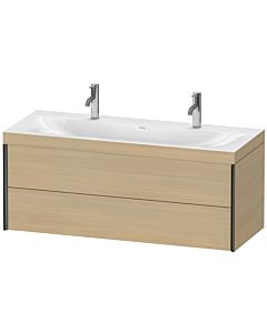 Duravit Meuble sous-vasque XViu XV4618OB271C 120x48cm, 2 tiroirs, noir mat, Rahmen C, chêne méditerranéen