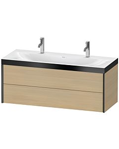 Duravit XViu vanity unit XV4618OB271P 120x48cm, 2 drawers, matt black, Rahmen P, mediterranean oak