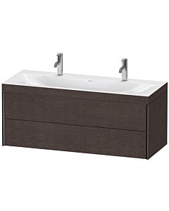 Duravit XViu vanity unit XV4618OB272C 120x48cm, 2 drawers, matt black, Rahmen C, brushed dark oak