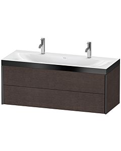 Duravit XViu Waschtisch-Unterschrank XV4618OB272P 120x48cm, 2 Schubkästen, schwarz matt, Rahmen P, eiche dunkel gebürstet