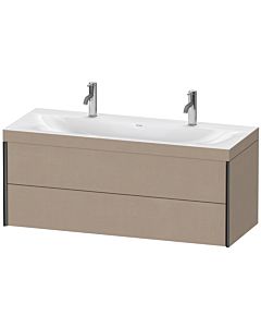 Duravit XViu vanity unit XV4618OB275C 120x48cm, 2 drawers, matt black, Rahmen C, linen