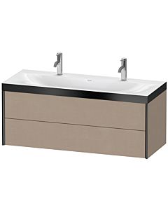 Duravit XViu vanity unit XV4618OB275P 120x48cm, 2 drawers, matt black, Rahmen P, linen