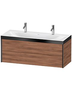 Duravit XViu vanity unit XV4618OB279P 120x48cm, 2 drawers, matt black, Rahmen P, natural walnut