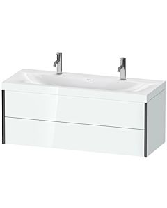 Duravit Meuble sous-vasque XViu XV4618OB285C 120x48cm, 2 tiroirs, noir mat, Rahmen C, blanc brillant