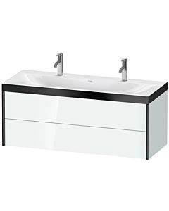Duravit Meuble sous-vasque XViu XV4618OB285P 120x48cm, 2 tiroirs, noir mat, Rahmen P, blanc brillant