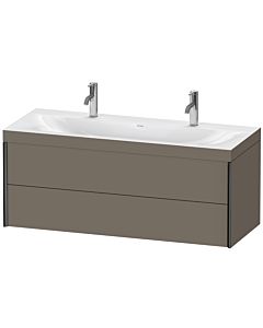 Duravit Meuble sous-vasque XViu XV4618OB290C 120x48cm, 2 tiroirs, noir mat, Rahmen C, flanelle gris soie mat