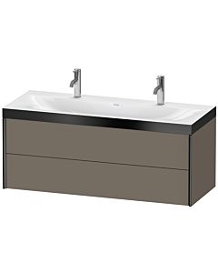 Duravit XViu Waschtisch-Unterschrank XV4618OB290P 120x48cm, 2 Schubkästen, schwarz matt, Rahmen P, flannel grey seidenmatt