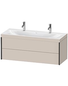 Duravit XViu vanity unit XV4618OB291C 120x48cm, 2 drawers, matt black, Rahmen C, matt taupe
