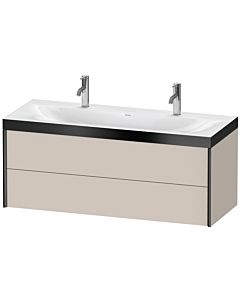 Duravit XViu vanity unit XV4618OB291P 120x48cm, 2 drawers, matt black, Rahmen P, matt taupe