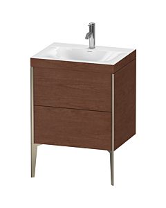 Duravit meuble XViu XV4709OB113C 60x48cm, 2 2000 - out, Match2 trou de coulée, champagne mat, Rahmen C, Noyer d&#39; Amérique