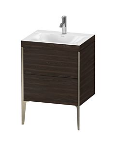 Duravit meuble XViu XV4709OB169C 60x48cm, 2 2000 - out, Match2 trou de coulée, champagne mat, Rahmen C, noyer satiné
