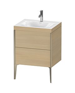Duravit meuble XViu XV4709OB171C 60x48cm, 2 2000 - out, Match2 trou de coulée, champagne mat, Rahmen C, le chêne méditerranéen