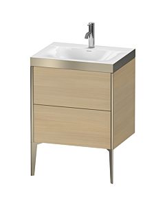 Duravit meuble XViu XV4709OB171P 60x48cm, 2 2000 - out, Match2 trou de coulée, champagne mat, Rahmen P, le chêne méditerranéen