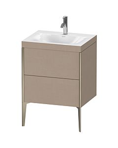 Duravit XViu vanity unit XV4709OB175C 60x48cm, 2 2000 outs, match2 tap hole, matt champagne, Rahmen C, linen