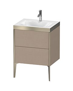 Duravit XViu meuble XV4709OB175P 60x48cm, 2 2000 - out, Match2 trou de coulée, champagne mat, Rahmen P, lin