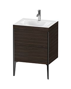 Duravit meuble XViu XV4709OB269C 60x48cm, 2 2000 - out, Match2 trou de coulée, noir mat, Rahmen C, noyer satiné