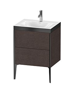 Duravit XViu Waschtisch-Unterschrank XV4709OB272P 60x48cm, 2 Auszüge, 1 Hahnloch, schwarz matt, Rahmen P, eiche dunkel gebürstet