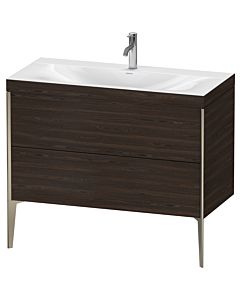 Duravit meuble XViu XV4711OB169C 100x48cm, 2 2000 - out, Match2 trou de coulée, champagne mat, Rahmen C, noyer satiné