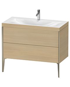 Duravit meuble XViu XV4711OB171C 100x48cm, 2 2000 - out, Match2 trou de coulée, champagne mat, Rahmen C, le chêne méditerranéen