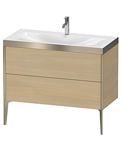 Duravit meuble XViu XV4711OB171P 100x48cm, 2 2000 - out, Match2 trou de coulée, champagne mat, Rahmen P, le chêne méditerranéen