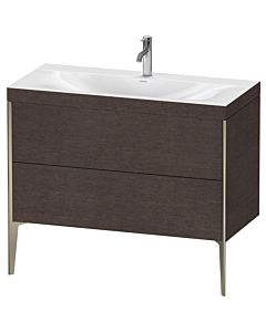 Duravit XViu Waschtisch-Unterschrank XV4711OB172C 100x48cm, 2 Auszüge, 1 Hahnloch, champagner matt, Rahmen C, eiche dunkel gebürstet