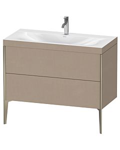 Duravit XViu vanity unit XV4711OB175C 100x48cm, 2 2000 outs, match2 tap hole, matt champagne, Rahmen C, linen