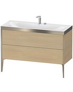 Duravit XViu vanity unit XV4712EB171P 120x48cm, 2 drawers, 2 tap holes, matt champagne, Rahmen P, Mediterranean oak
