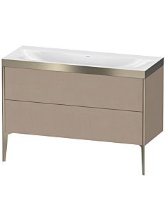 Duravit XViu vanity unit XV4712NB175P 120x48cm, 2 drawers, without tap hole, matt champagne, Rahmen P, linen