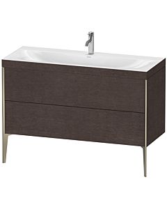 Duravit XViu meuble sous-vasque XV4712OB172C 120x48cm, 2 tiroirs, 2000 , champagne mat, Rahmen C, chêne foncé brossé