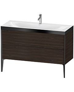 Duravit XViu meuble sous-vasque XV4712OB269P 120x48cm, 2 tiroirs, 2000 , noir mat, Rahmen P, noyer brossé