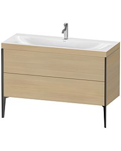 Duravit Meuble sous-vasque XViu XV4712OB271C 120x48cm, 2 tiroirs, 2000 , noir mat, Rahmen C, chêne méditerranéen